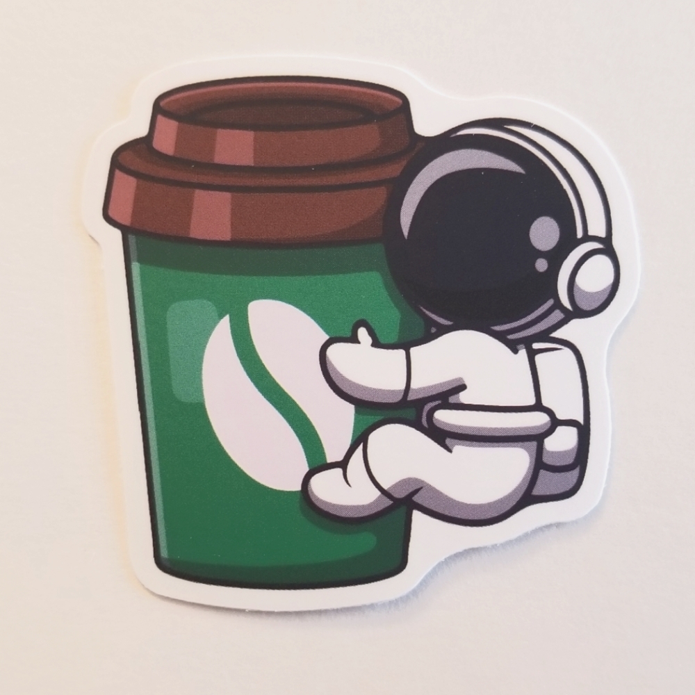 10/$10 Coffee Cup & Astronaut Sticker